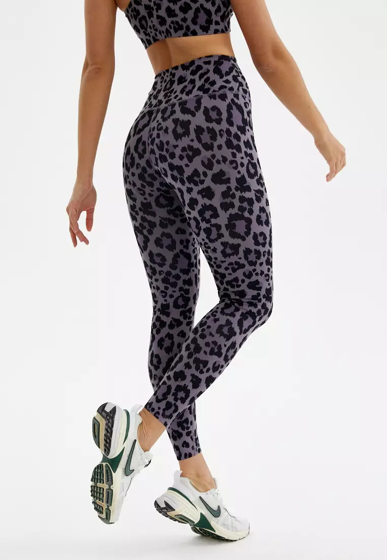 Лосины FAUNA пыльно-сиреневый леопард