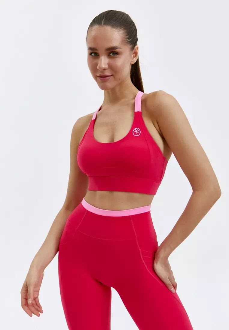 Топ-бра ACCENT с застежкой ярко-розовый