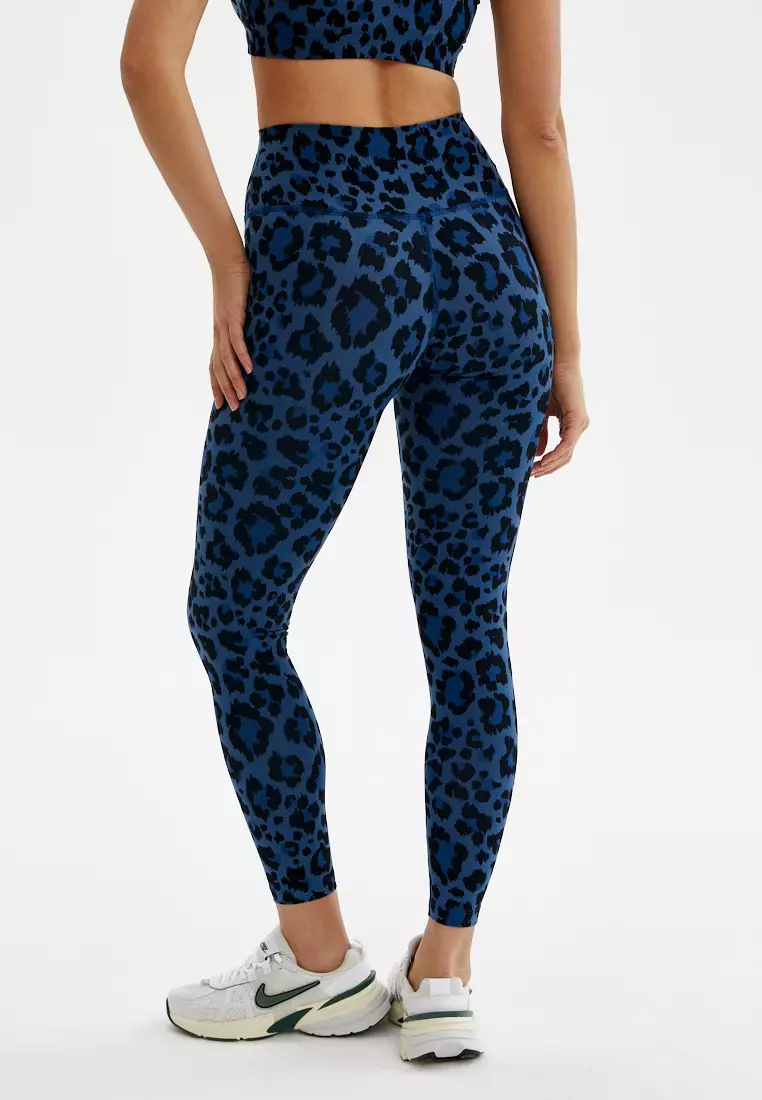 Лосины FAUNA пыльно-синий леопард