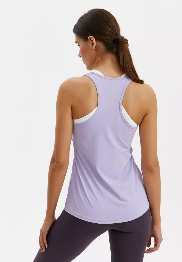 Удлиненная майка SATIN BASE лавандовая