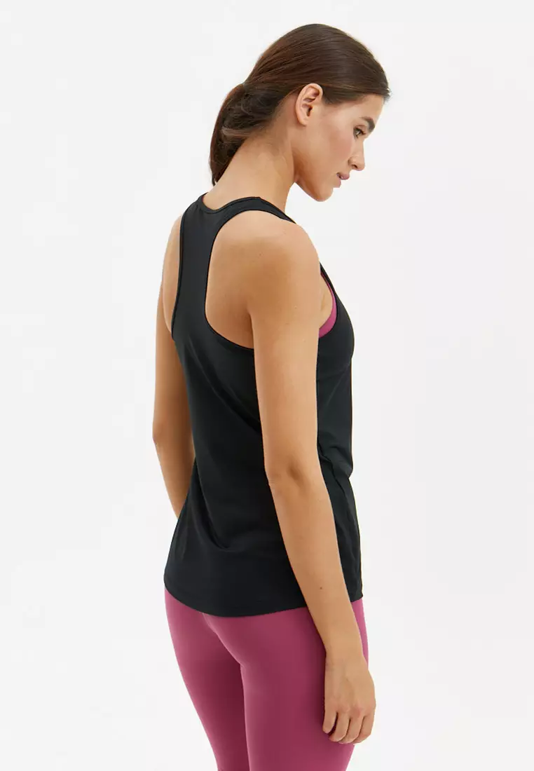 Удлиненная майка SATIN BASE черная