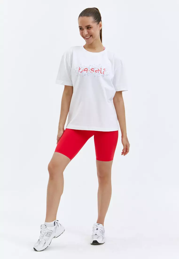 Футболка с геометрическим принтом BeSelf белая