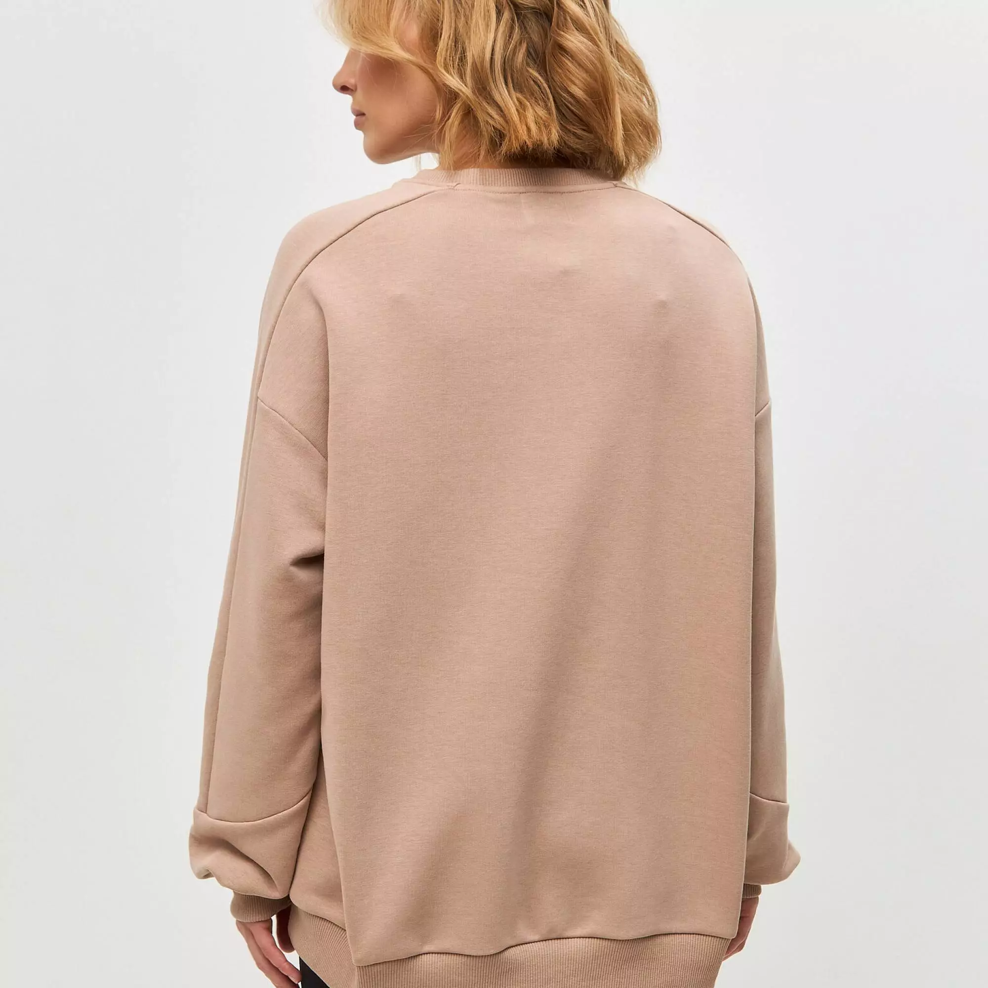 Свитшот бежевый с принтом BSWR