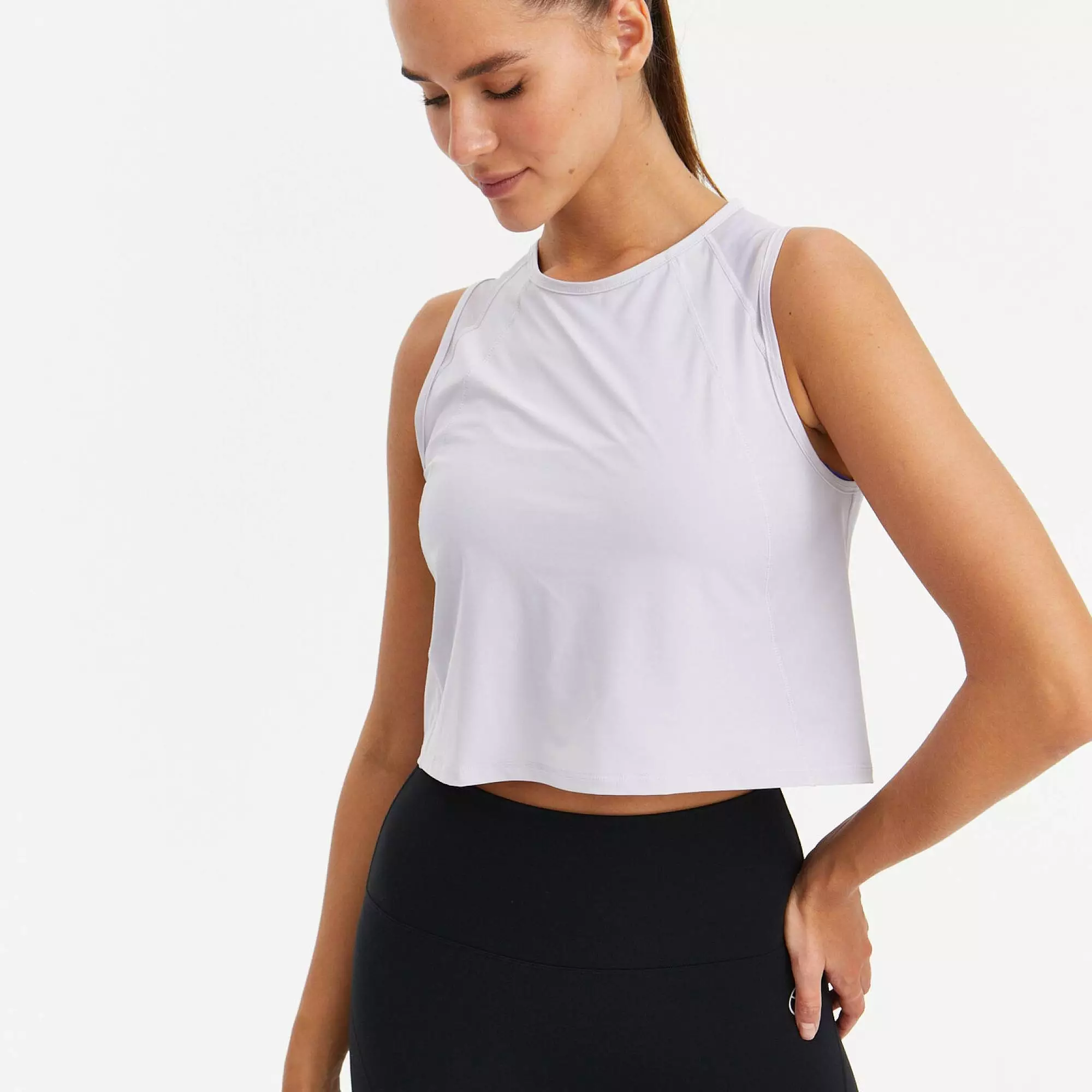 Укороченная майка с сеткой ACTIVE лавандовая