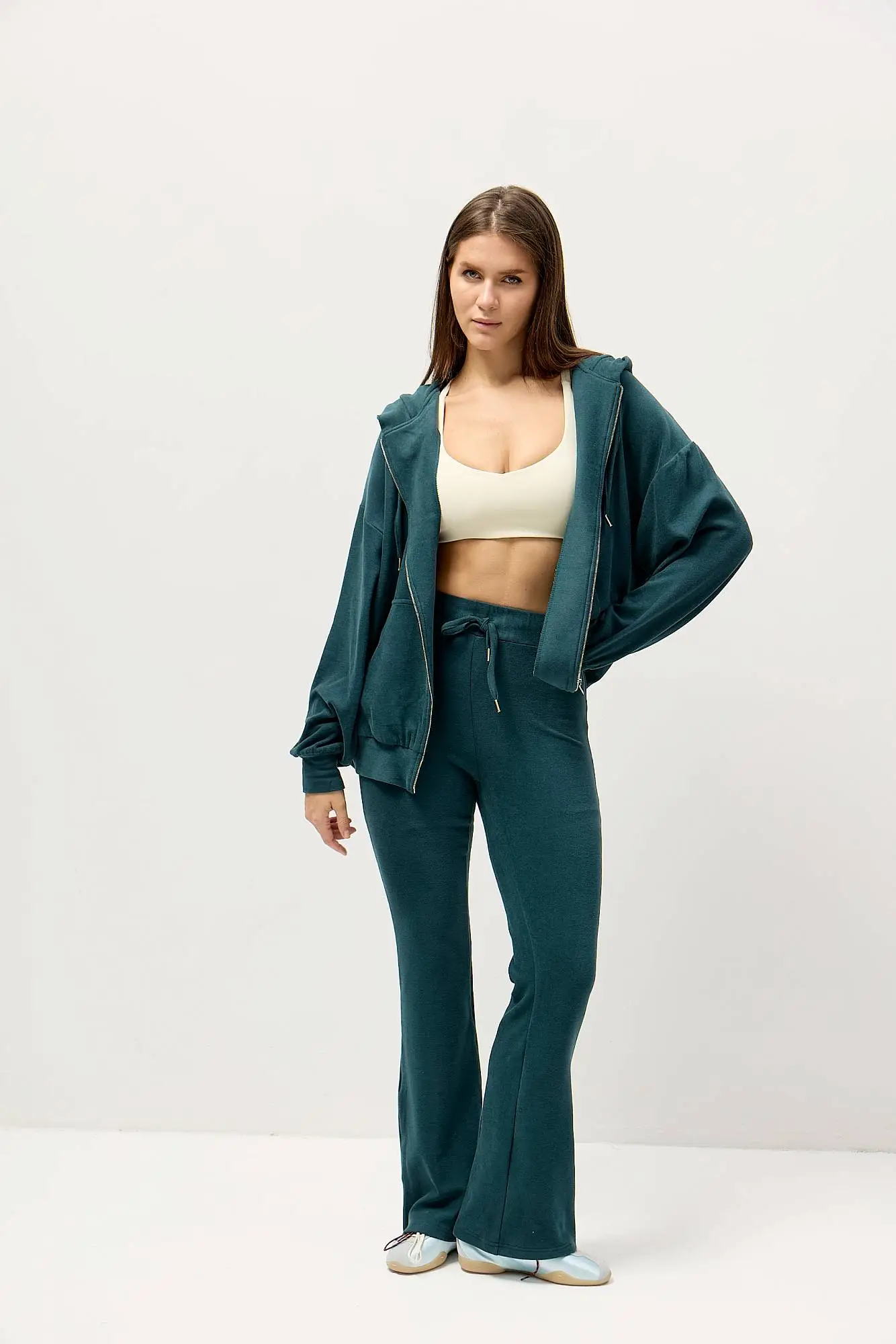 Худи на молнии оверсайз URBAN COMFORT морская волна