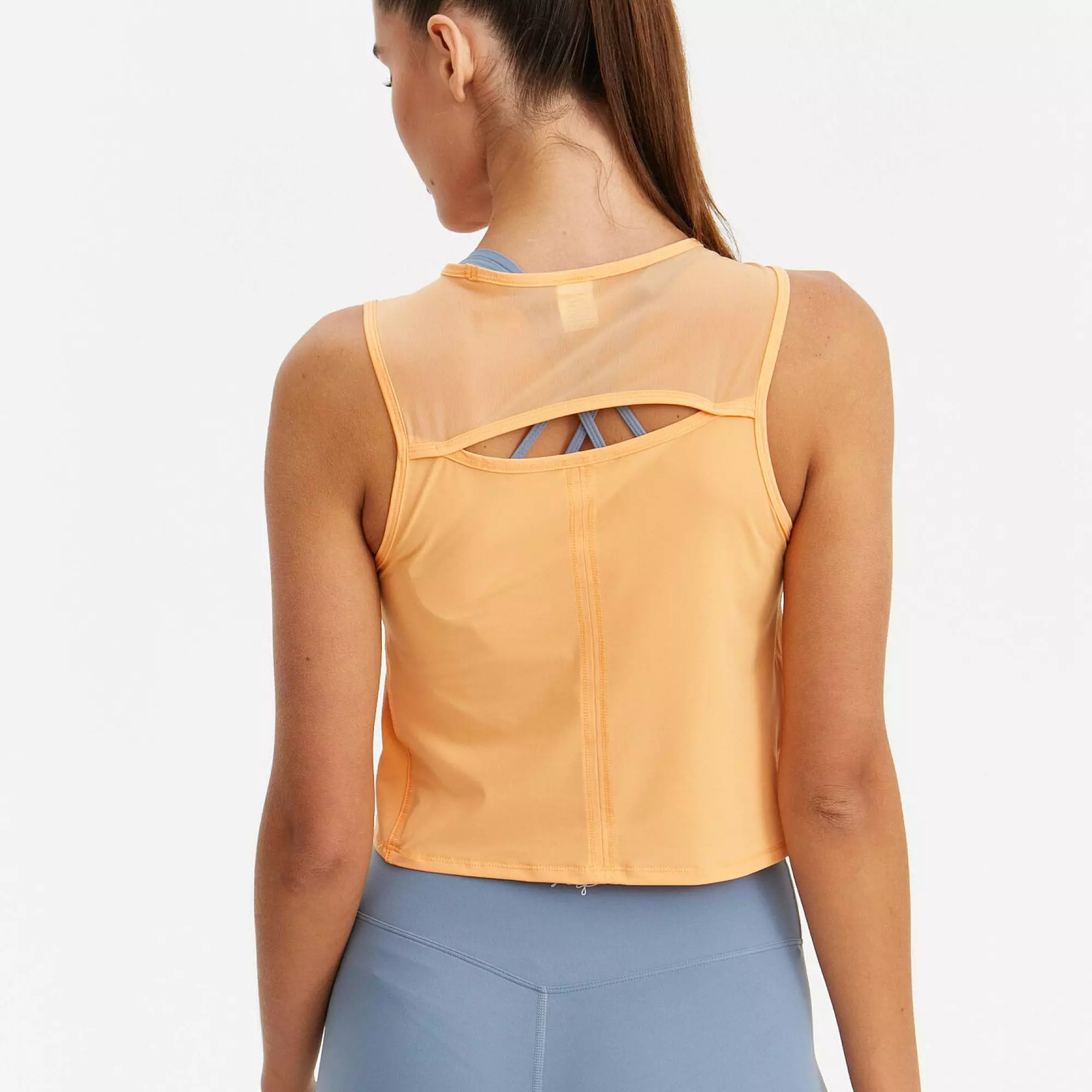 Укороченная майка с сеткой ACTIVE оранжевая