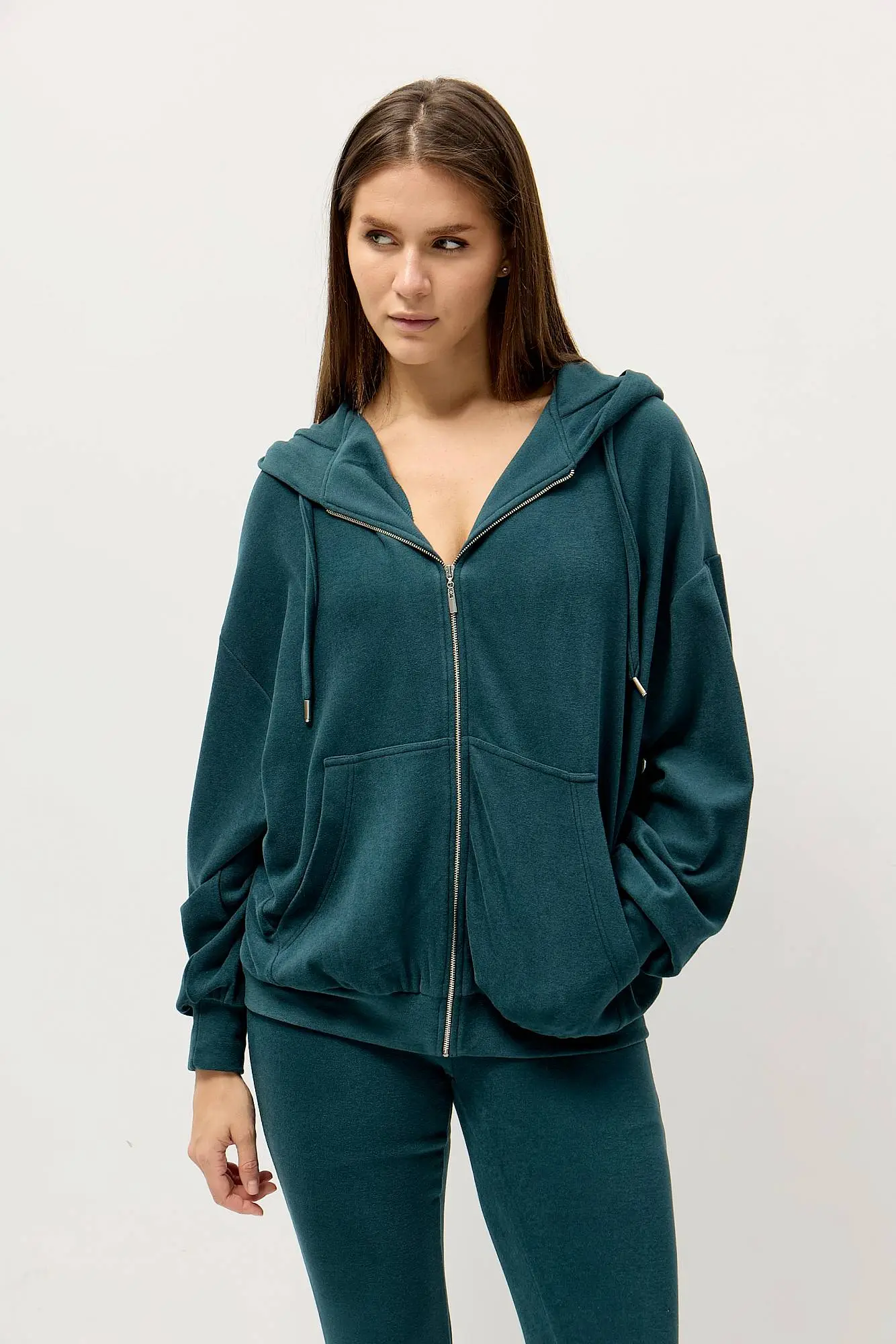 Худи на молнии оверсайз URBAN COMFORT морская волна