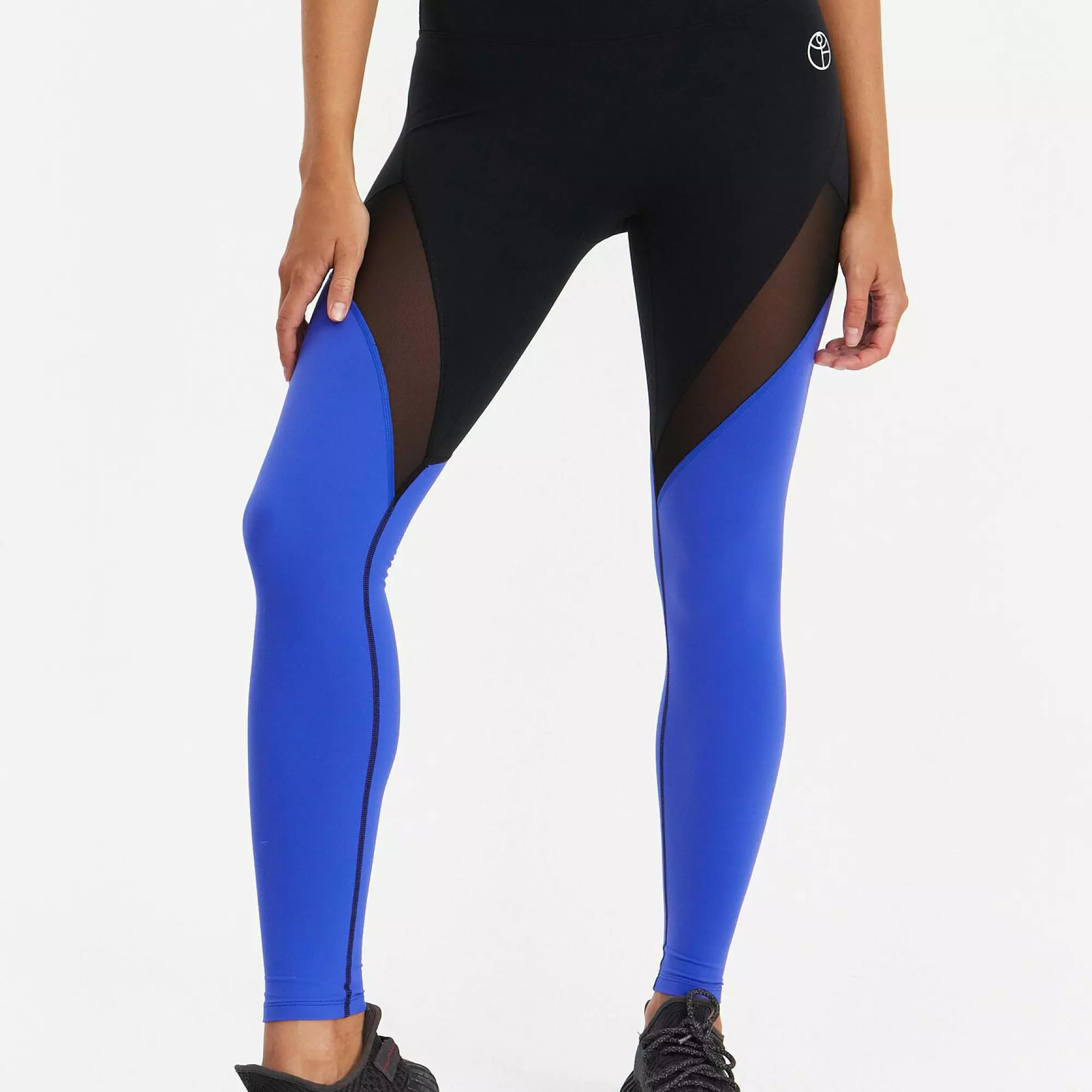 Лосины с сеткой MOTION черные+синий