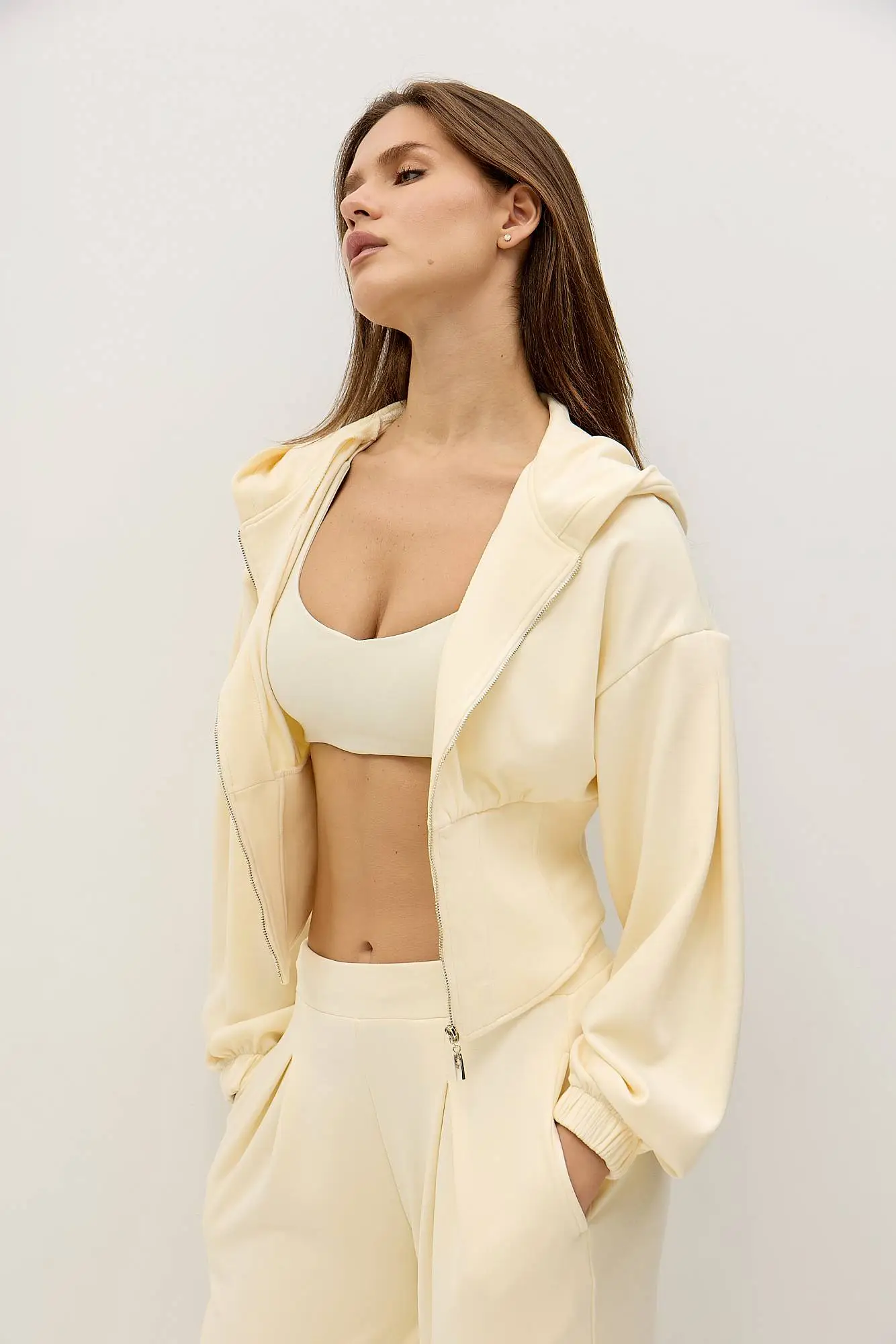 Худи с имитацией корсета URBAN COMFORT молочное
