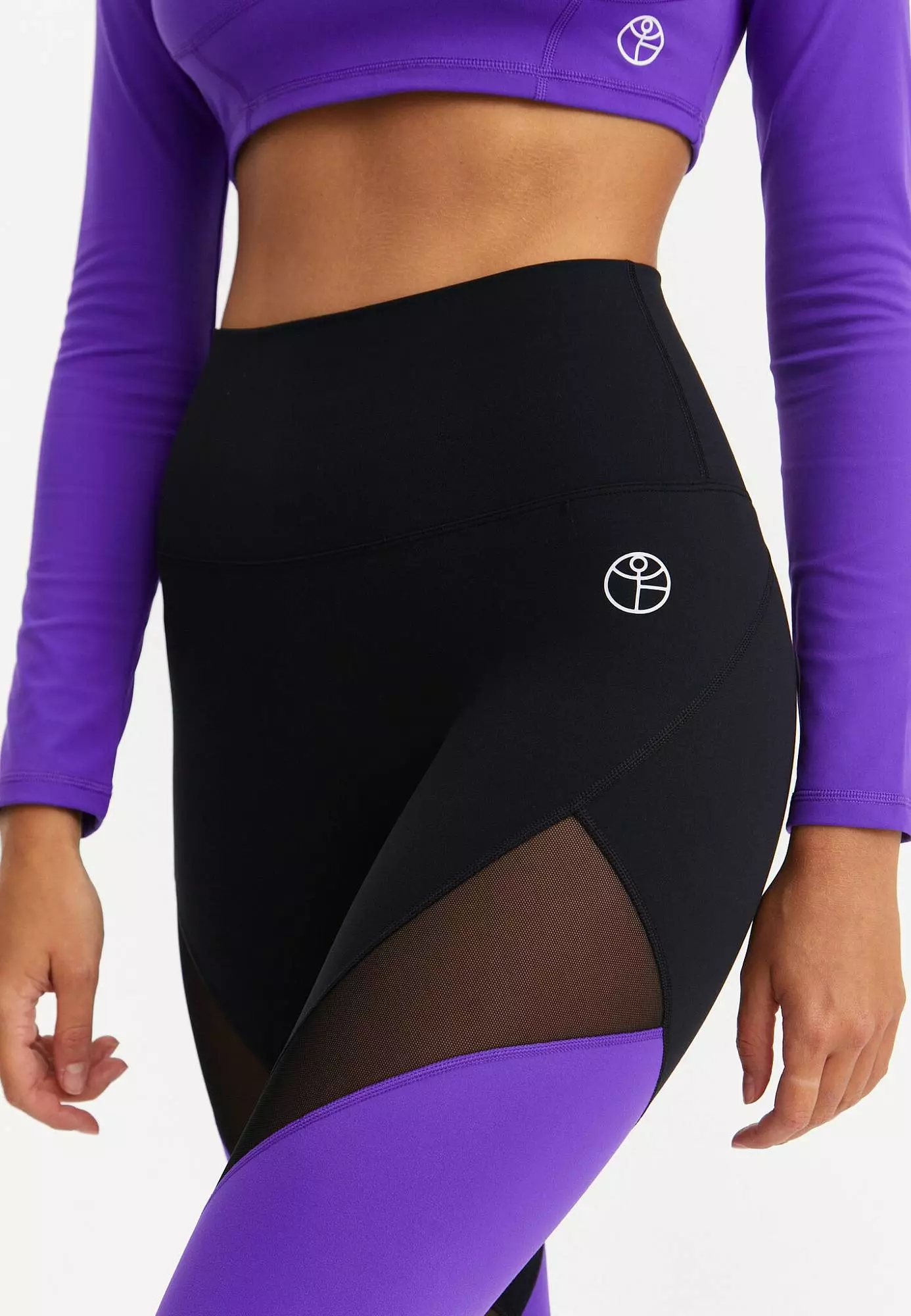 Лосины с сеткой MOTION черный+ультрафиолетовый