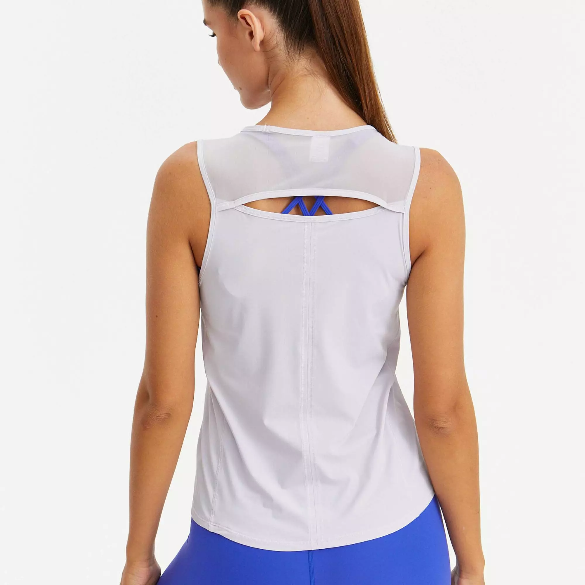 Удлиненная майка с сеткой ACTIVE лавандовая