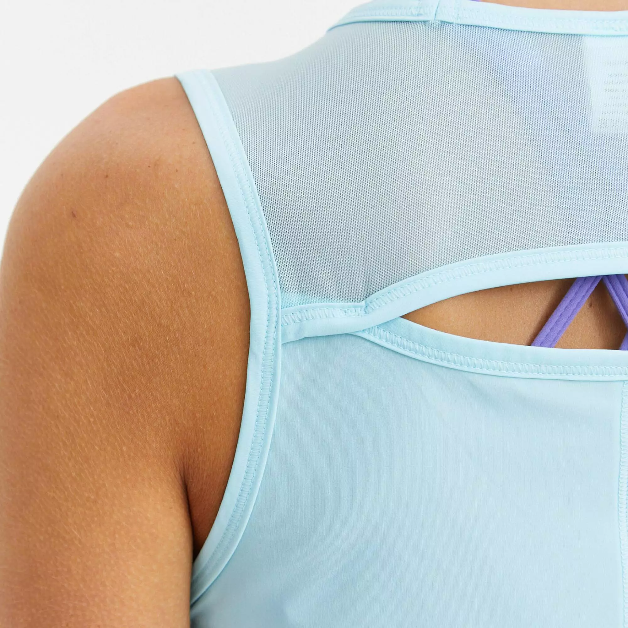 Удлиненная майка с сеткой ACTIVE светло-бирюзовая