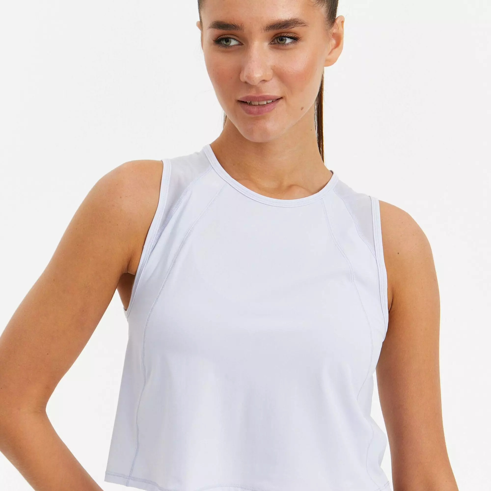 Укороченная майка с сеткой ACTIVE небесно-голубая