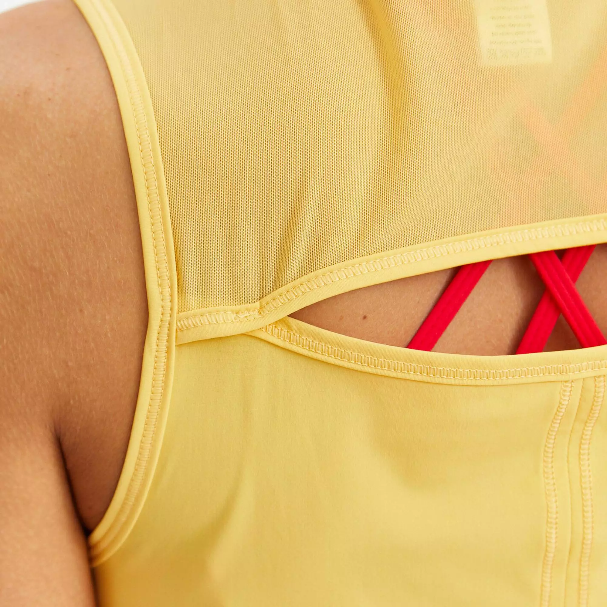 Укороченная майка с сеткой ACTIVE желтая