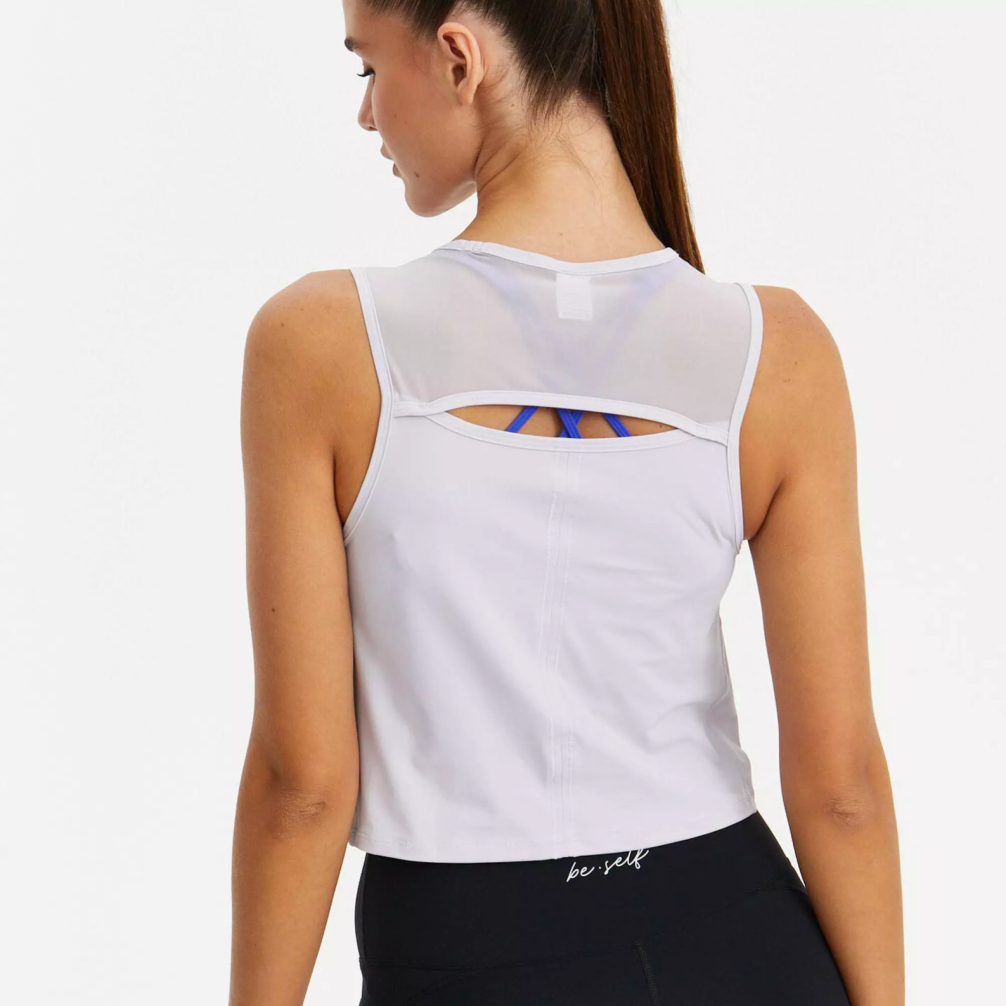 Укороченная майка с сеткой ACTIVE лавандовая