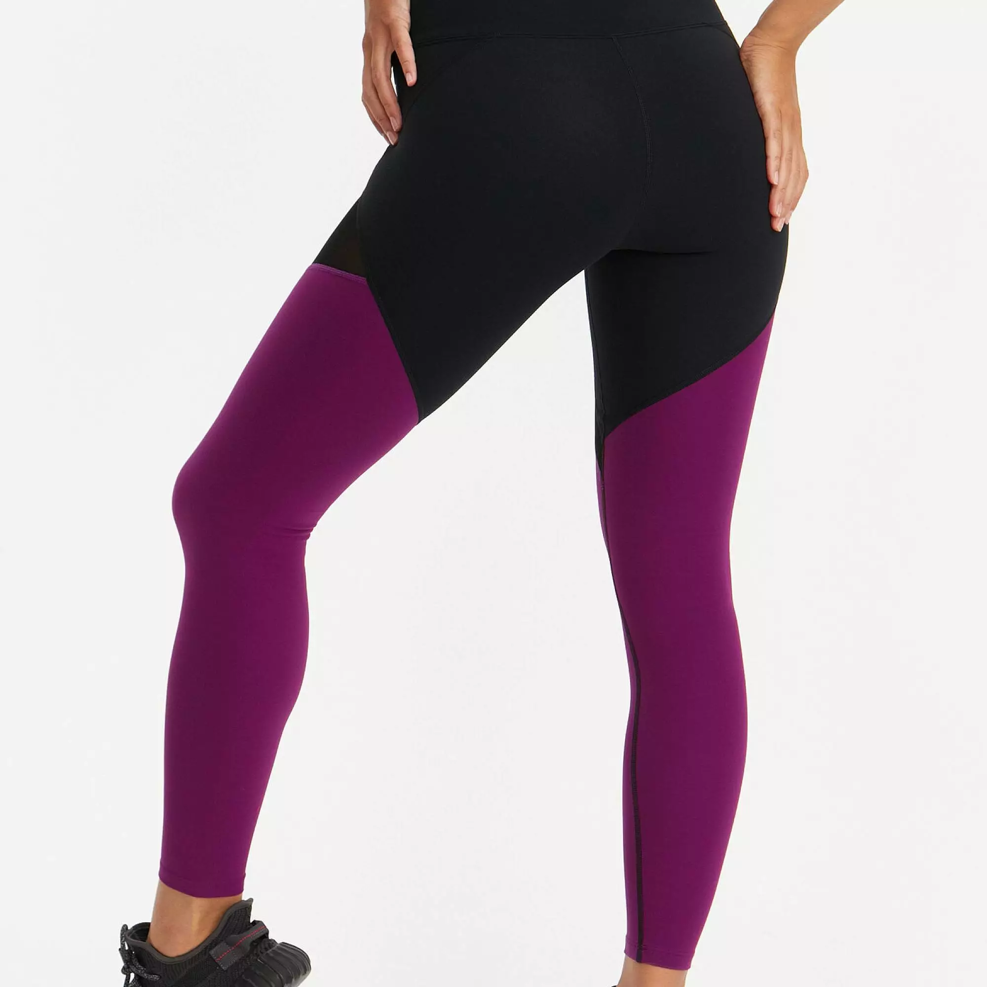 Лосины с сеткой MOTION черный+винный