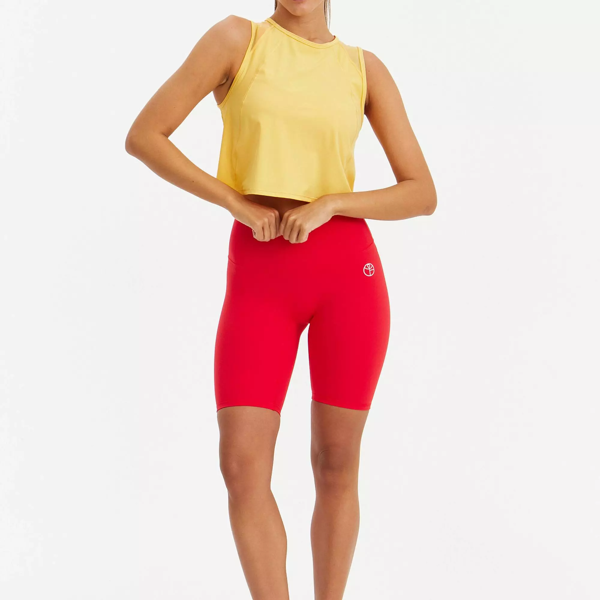 Укороченная майка с сеткой ACTIVE желтая