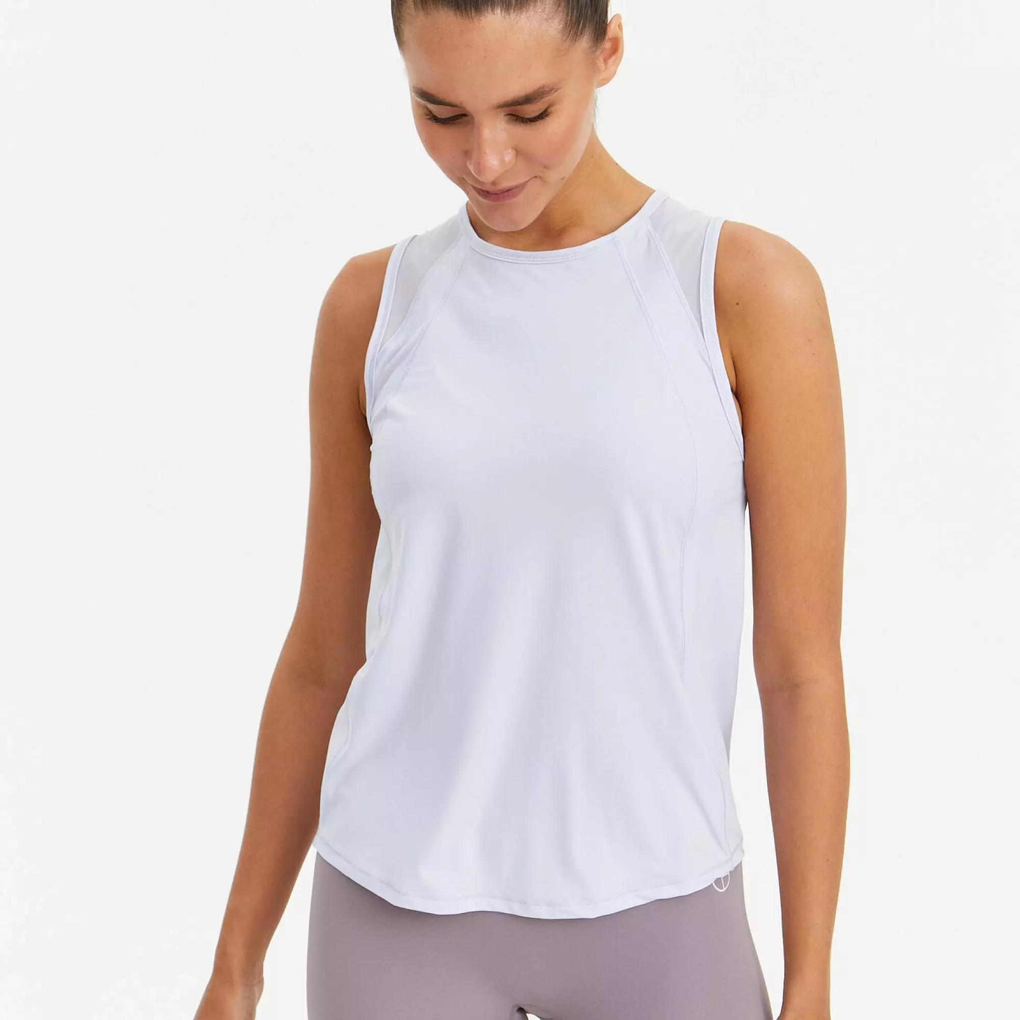 Удлиненная майка с сеткой ACTIVE небесно-голубая