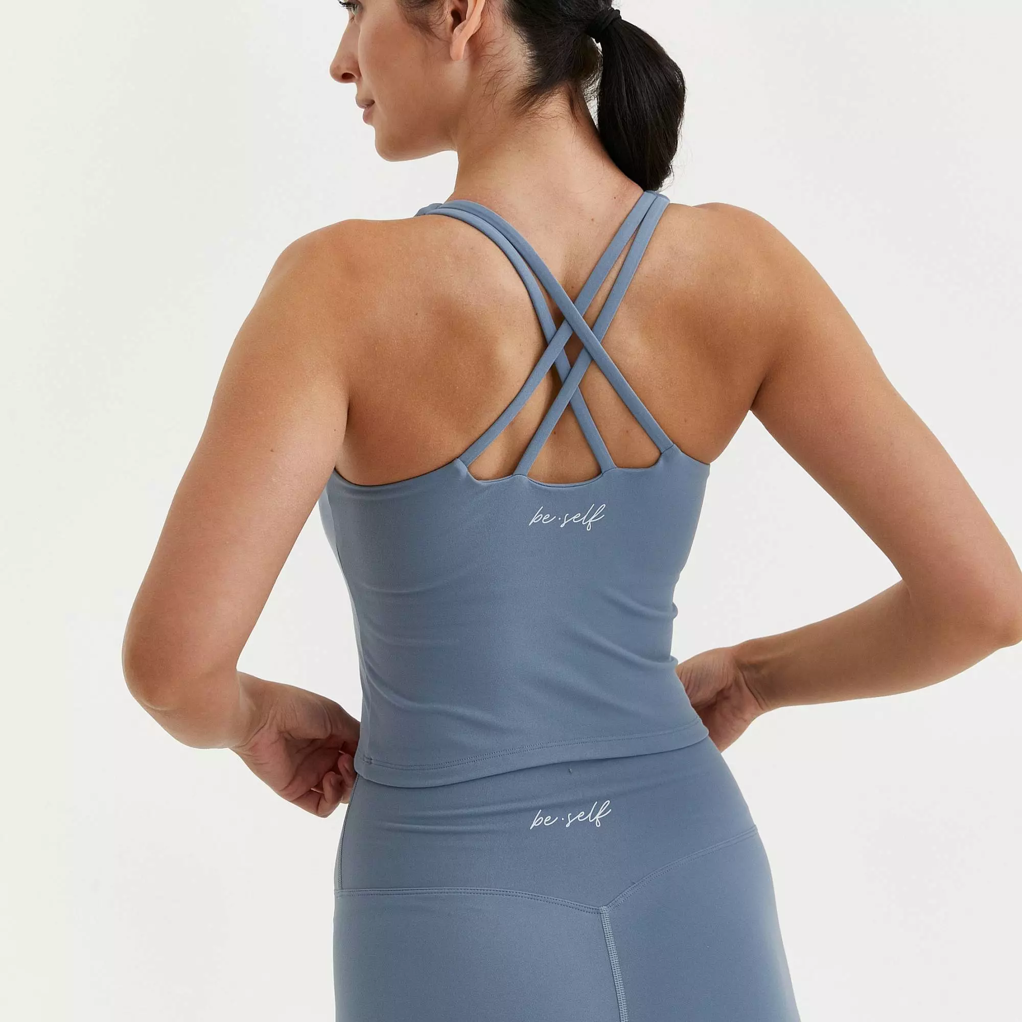 Майка с чашками MOTION пыльно-голубая