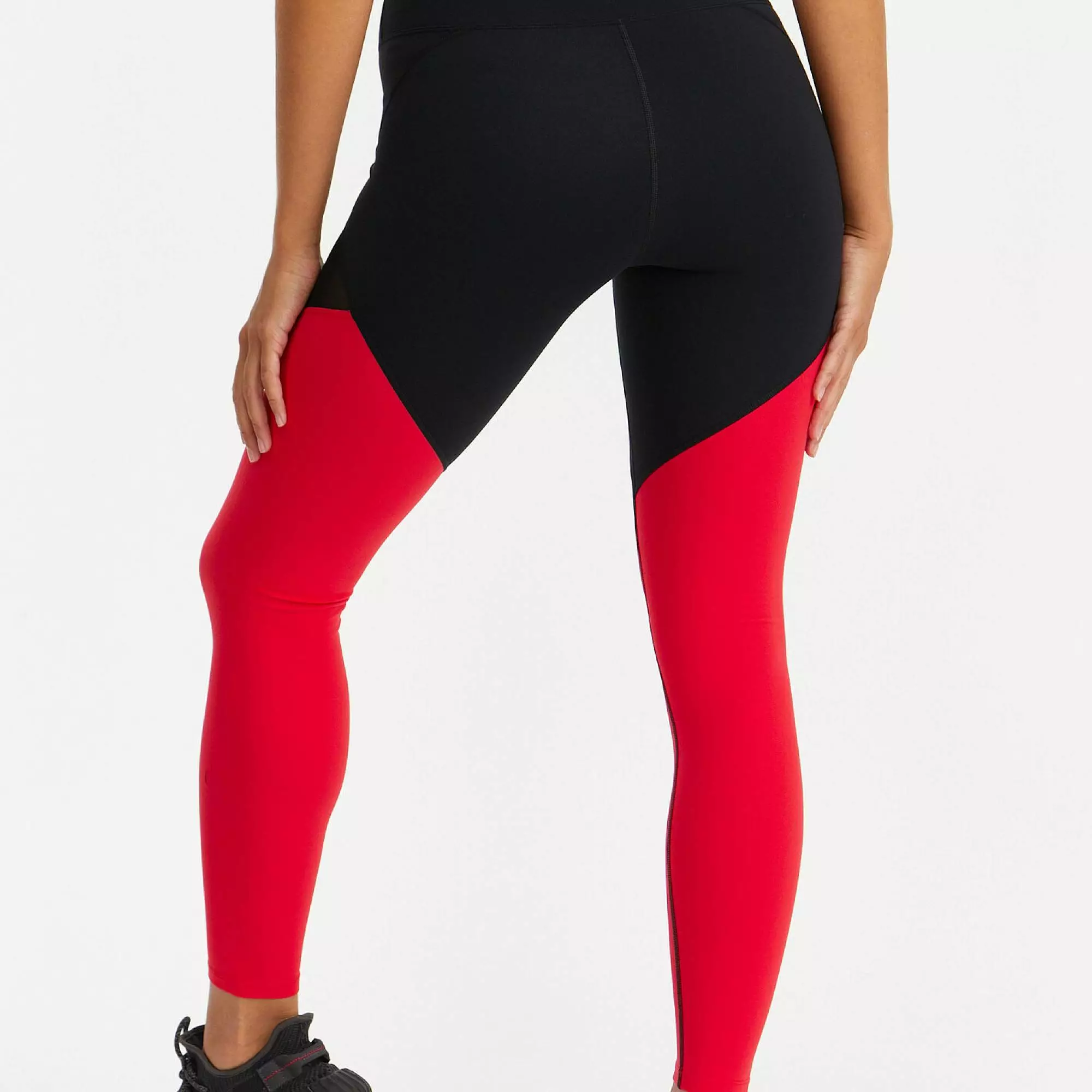 Лосины с сеткой MOTION черный+красный